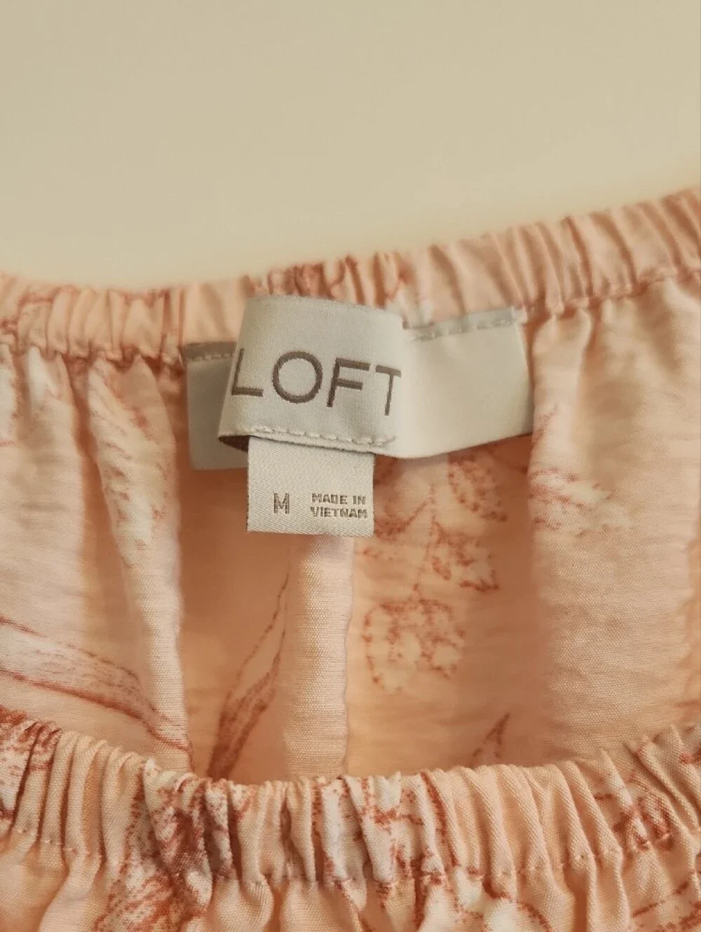LOFT Blush Pink Floral Off-Shoulder Top